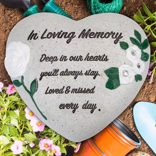 VFM e-Store Memorial Flower Pot Ornament in Grey, W/D/H: 16 x 14 x 7 cm – 5