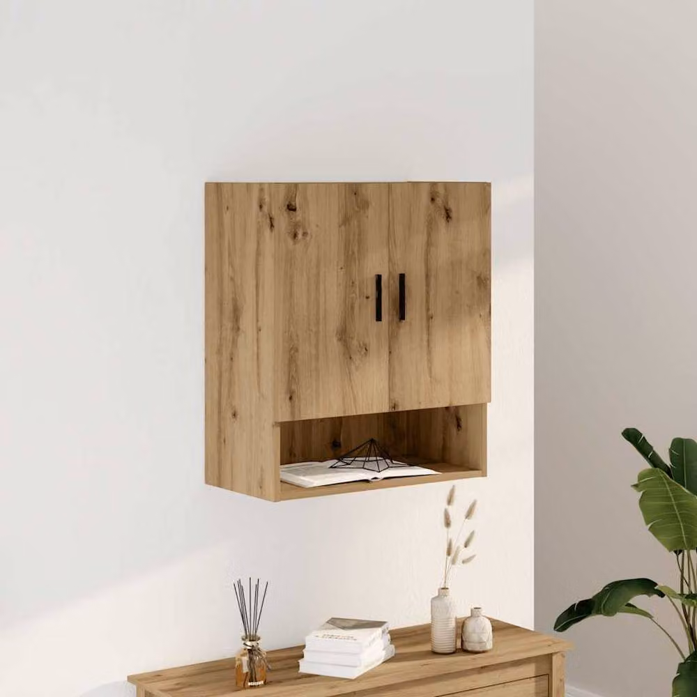 Berkfield Home Artisan Oak Wall Cabinet in Brown, W: 60 cm, D: 31 cm, H: 70 cm – 2