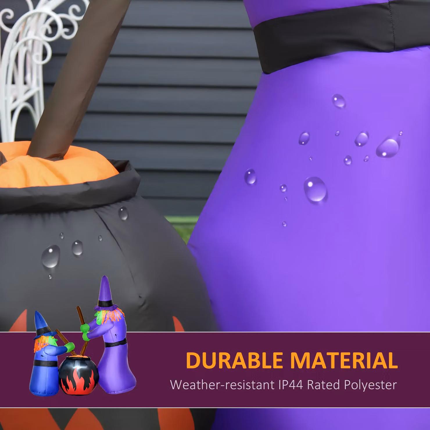 HOMCOM Inflatable Halloween Witches Decoration in Multicolour – 5