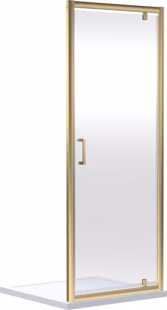Balterley 6mm Glass Reversible Pivot Shower Door, Brushed Brass, W: 800 mm, H: 1900 mm – 1