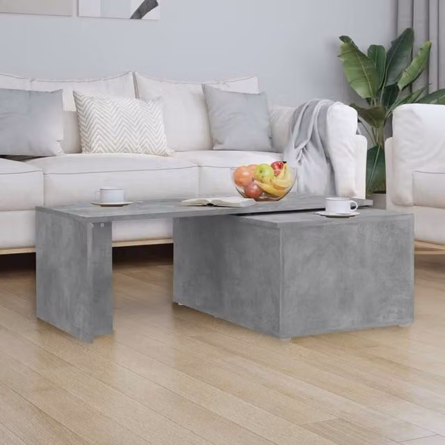 Berkfield Home Modern Rectangular Coffee Table in Concrete Grey, W/D/H: 150 x 50 x 35 cm