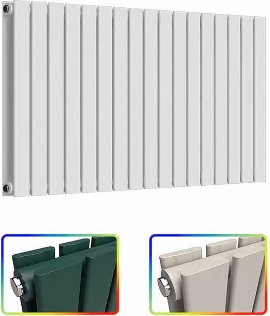 Lux Heat Flat Horizontal Double Steel Radiator in White, W: 119.0 cm, H: 60.0 cm