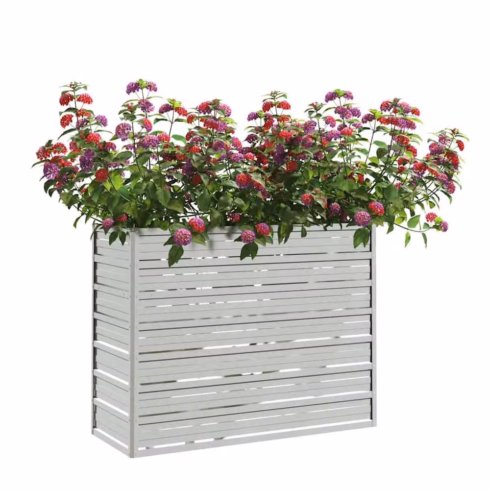 Berkfield Home Garden Galvanised Steel Raised Bed in Silver, W/D/H: 100 x 40 x 77 cm – 3