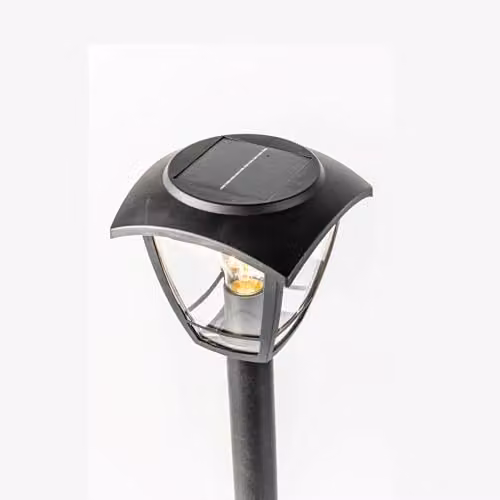 CGC Lighting Lara Black Solar Outdoor Post Light Bollard with Warm White LED and Dusk Sensor, IP44 – 3
