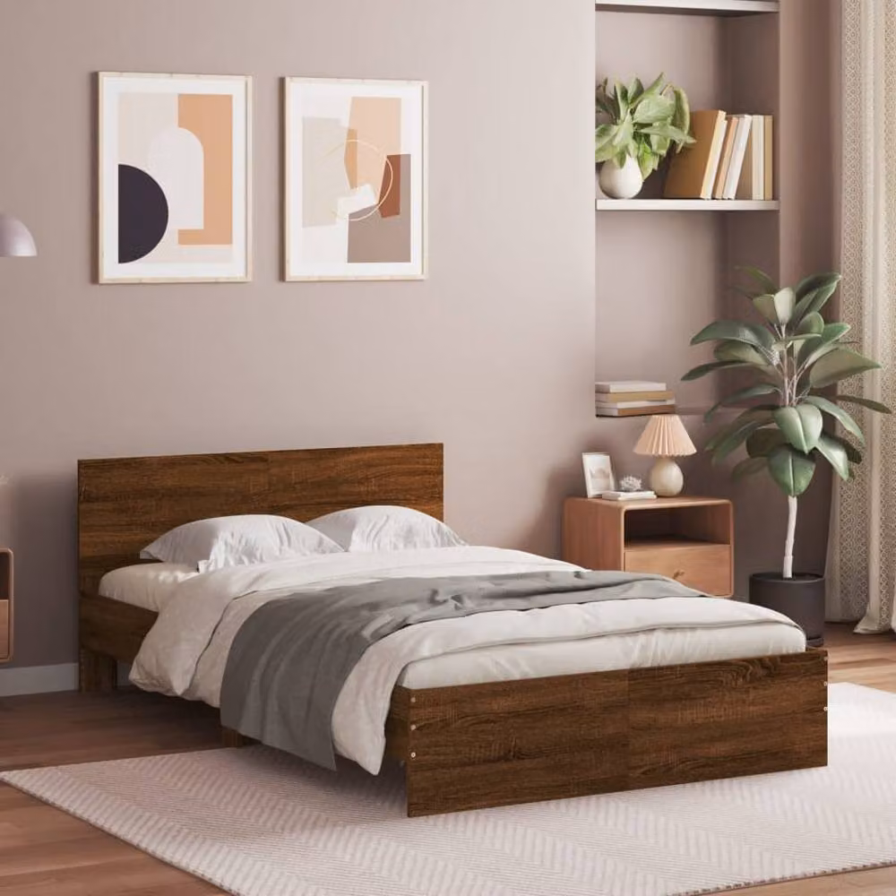 Berkfield Home Small Double Bed Frame in Brown Oak – 2