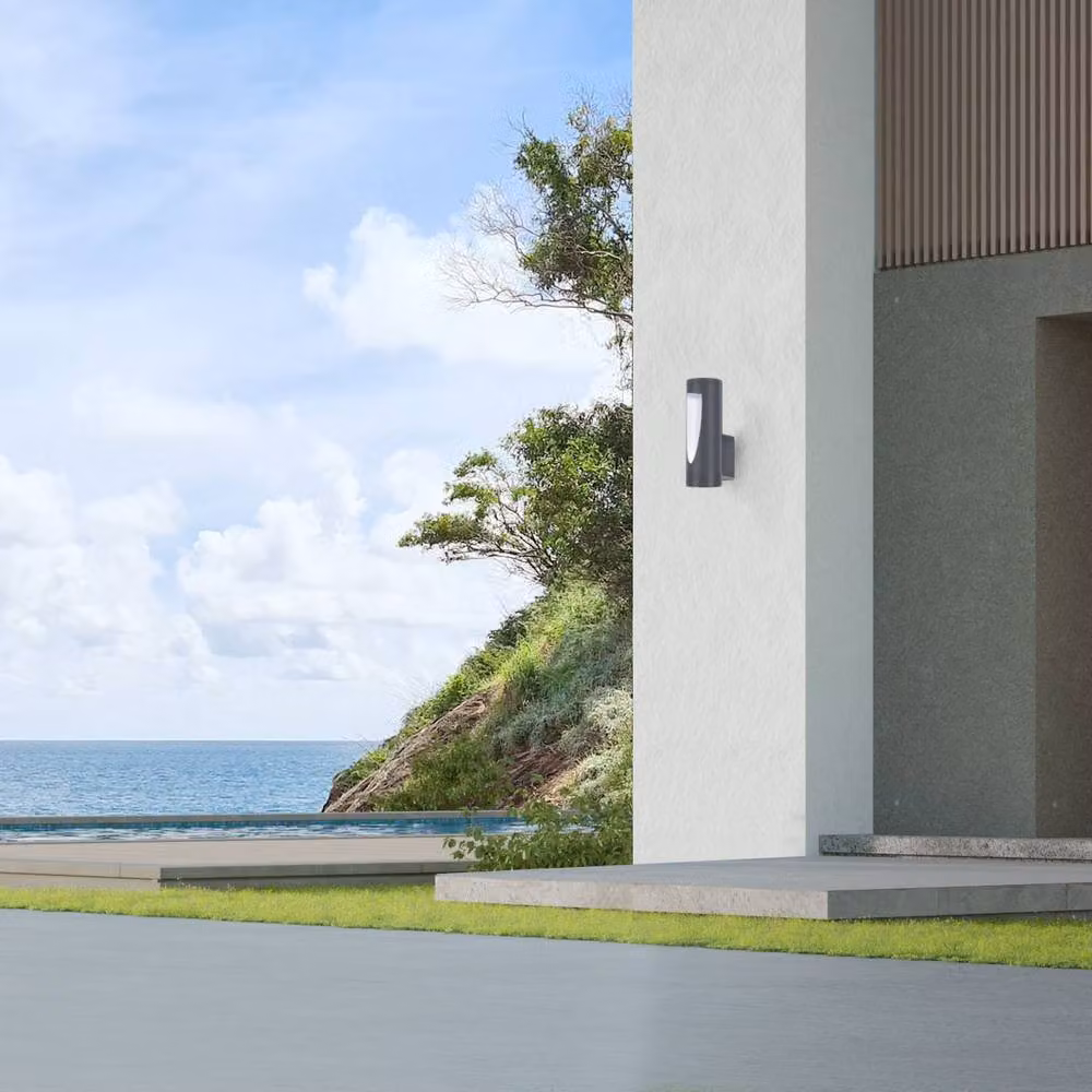 Netlighting Brit LED Modern Outdoor Wall Lamp in Urban Grey with Warm White 3000K Light and IP54 Rating – 2