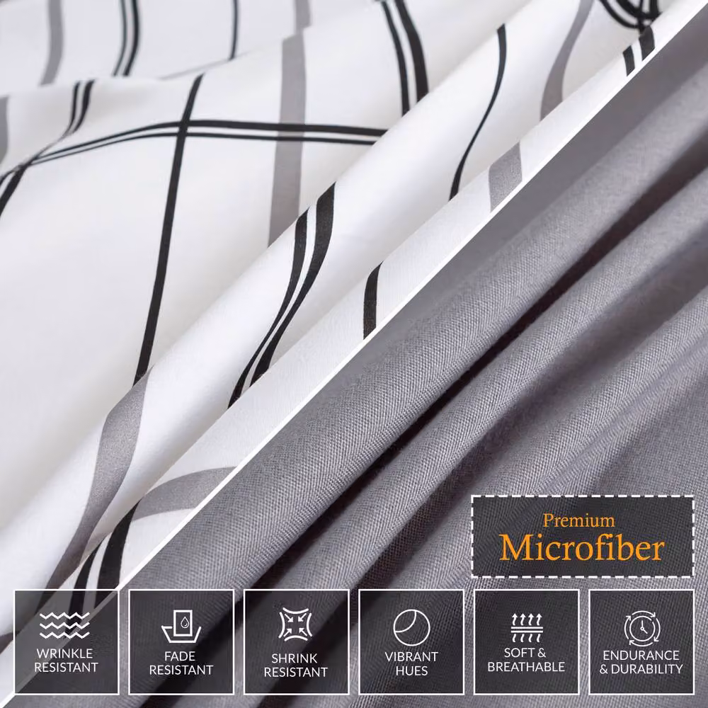 Grace Brushed Microfibre Duvet Cover and Pillowcase Set in White, King Size (180 x 200 cm) – 4
