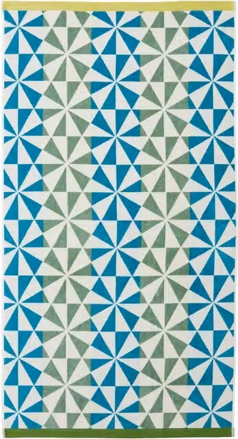 Land & Shore Maritime Striped Cotton Hand Towel, Green, Blue and Multicolour