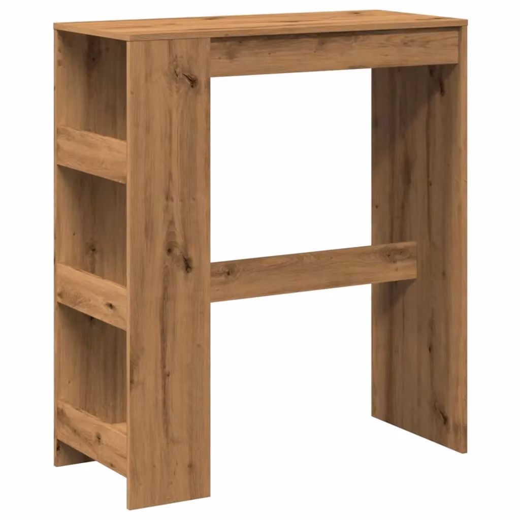 Berkfield Home Bar Table with Racks in Artisan Oak Brown, W/D/H: 90 x 40 x 103.5 cm – 2