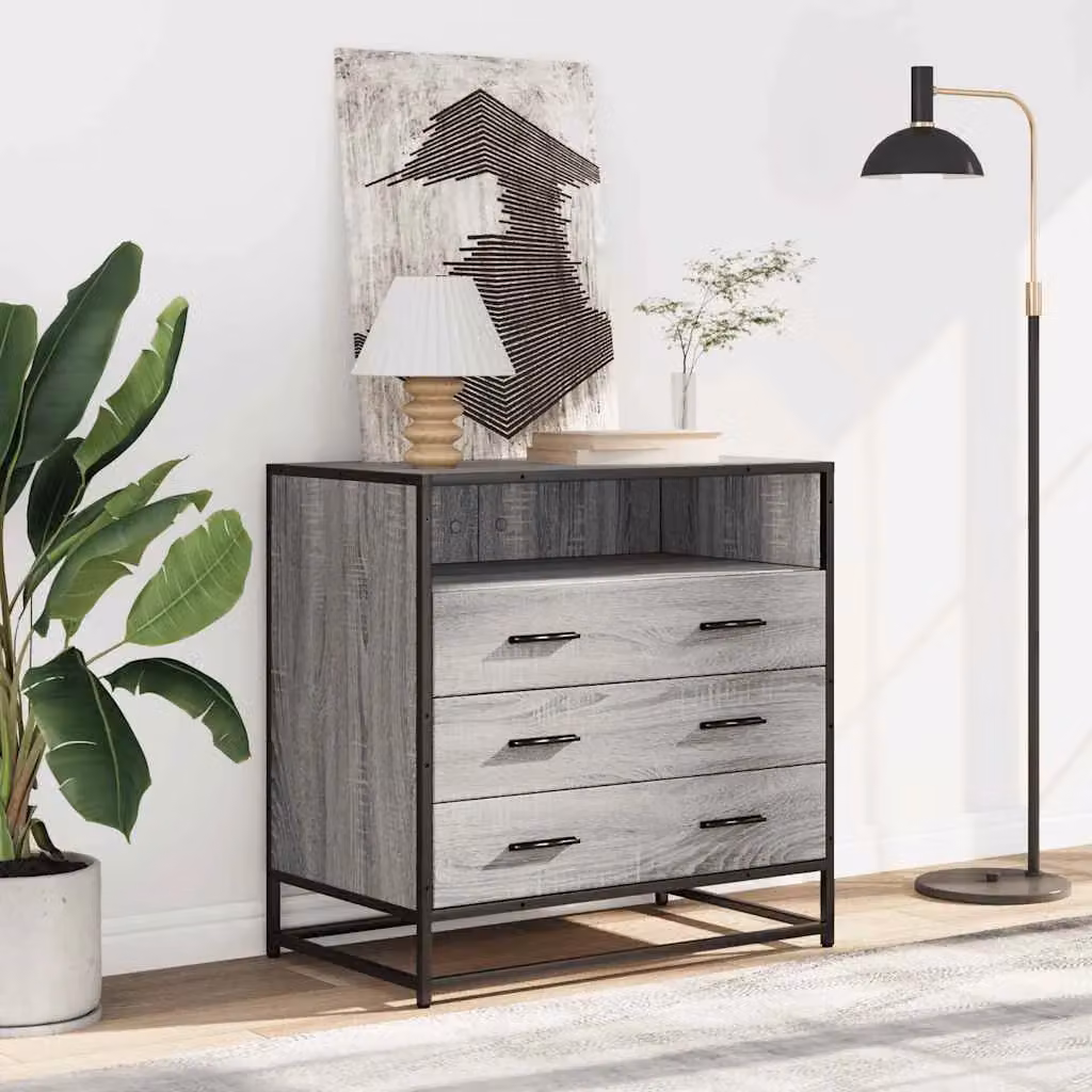 Berkfield Home Grey Sonoma Drawer Cabinet W/D/H: 70 x 41 x 70 cm – 3