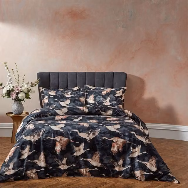Make it a Home Reversible Blue Graphic Animal Cotton Percale Duvet Cover Set