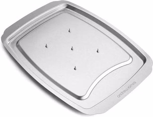 Andrew James Silver Stainless Steel Spiked Rectangular Roasting Dish