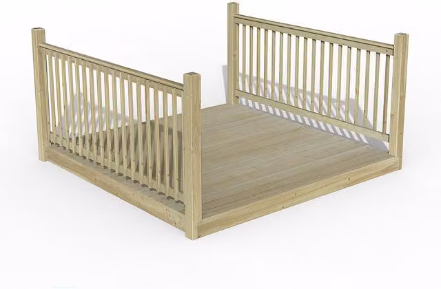 Forest Garden Beige Wood Decking Kit with 2 x 2.4m Balustrades