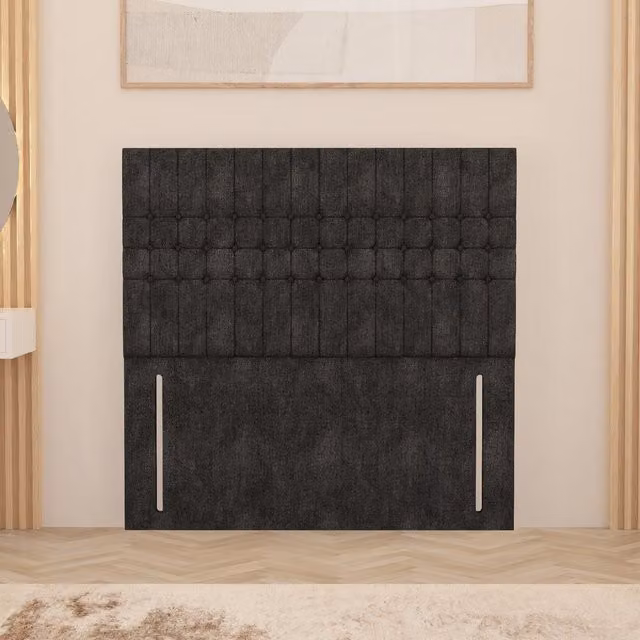 Somnior Beds Ltd Lexington Tweed Fabric 54 Inch Floor Standing Upholstered Headboard in Charcoal Grey Small Single