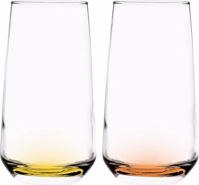 LAV Multicolour Highball Tumbler Glasses, 480 ml, Pack of 12