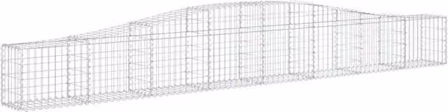 Berkfield Home Decorative Arched Gabion Planter Baskets, 4 Piece Set, Silver Galvanised Steel, W/D/H: 40 x 30 x 40-60 cm – 1