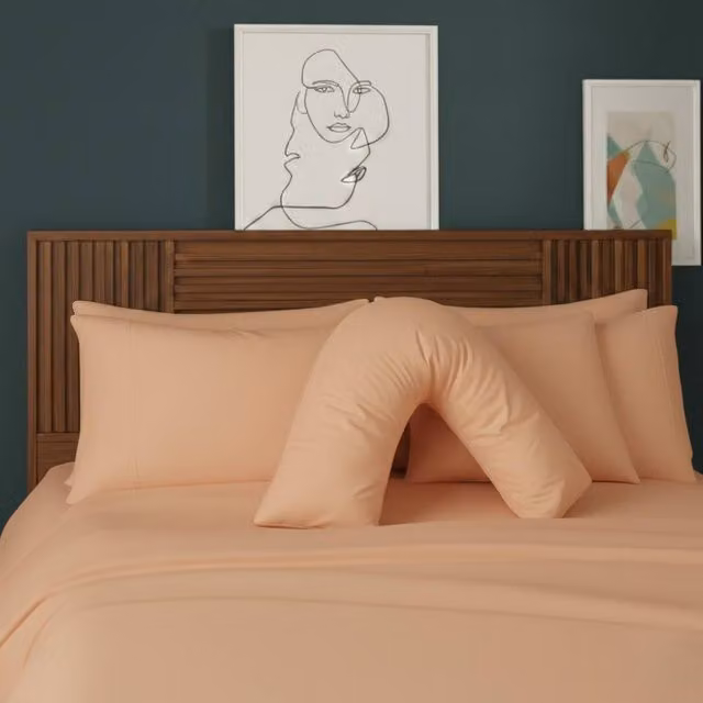 Snug City V Shape Maternity Pillowcase in Peach Polycotton – 1