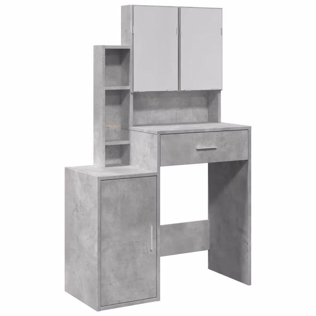 Berkfield Home Dressing Table with Cabinet in Concrete Grey, W/D/H: 80 x 35 x 132 cm – 2