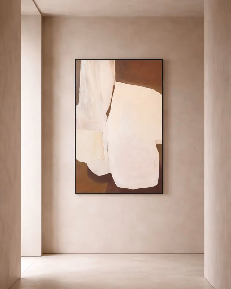 Tommy Franks Carmine Abstract Modern Canvas Wall Painting, Brown, W: 150 cm, H: 100 cm