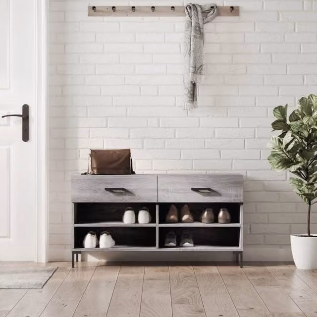 Berkfield Home Grey Sonoma Shoe Bench W/D/H: 102 x 35 x 55 cm – 1