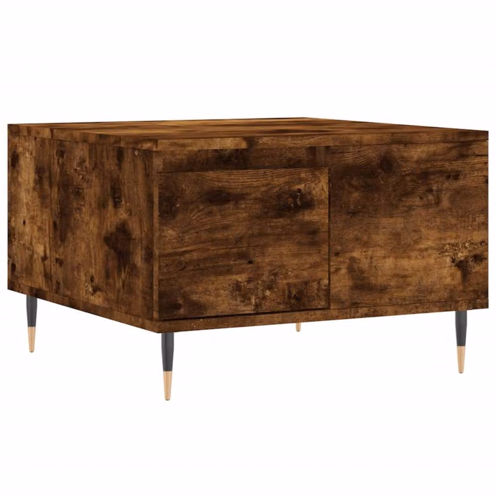 Berkfield Home Modern Square Coffee Table in Smoked Oak Brown, W/D/H: 55 x 55 x 36.5 cm – 3