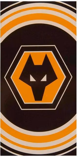 Wolverhampton Wanderers FC Crest Black Cotton Beach Towel – 1