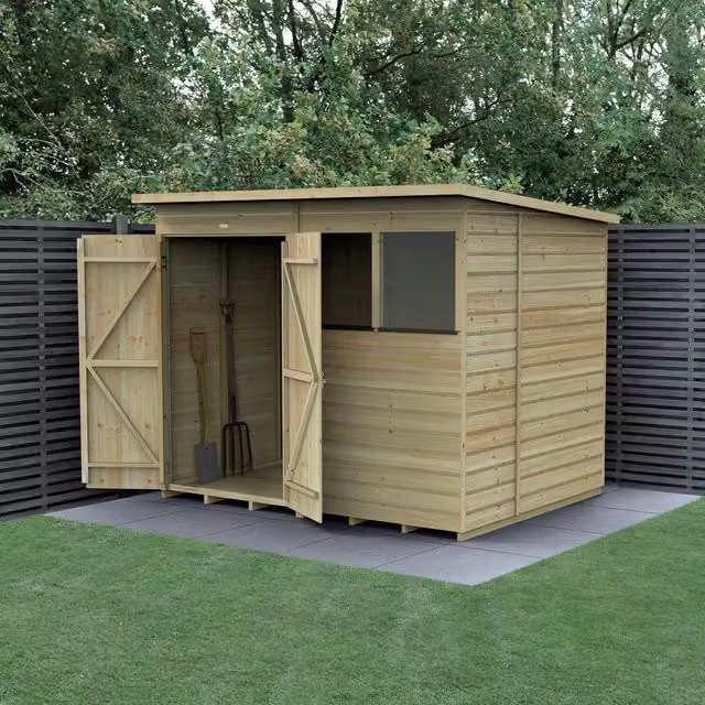 Forest Garden Beckwood Pent Shed in Brown with Window
