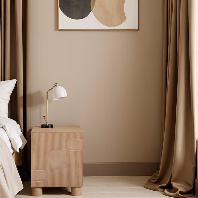 IH Design Ajmer Modern Mango Wood Bedside Table in Brown