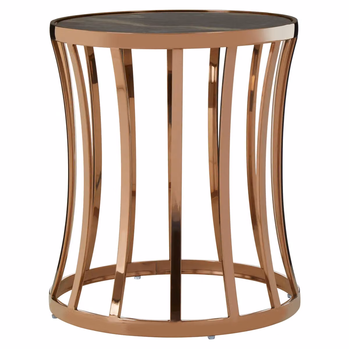 Orsina Modern Round Side Table by Interiors by Premier with Gold Metal Frame and Marble Top – 4