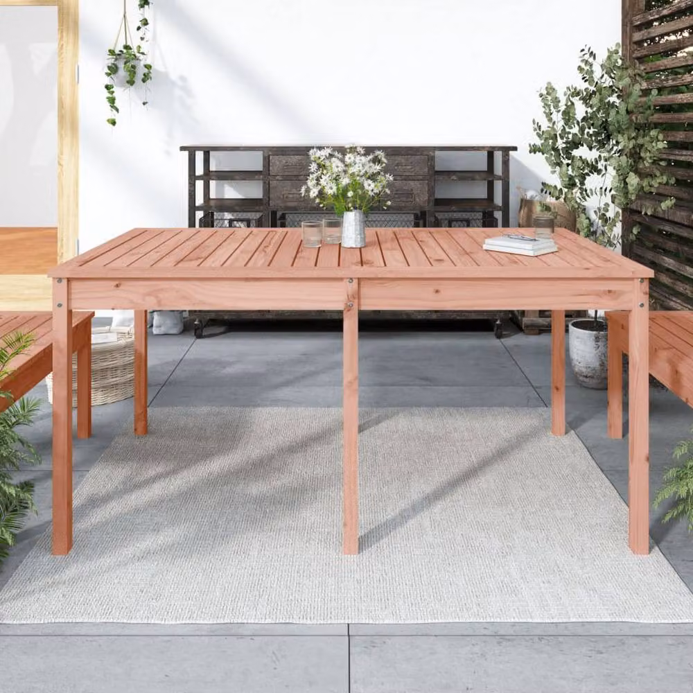 Berkfield Home Garden Table in Light Tan Solid Wood, W: 159.5 cm, D: 82.5 cm, H: 76 cm – 2