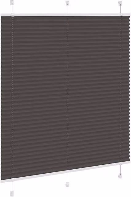 Berkfield Home Single Pleat Opaque Polyester Blind in Black/Anthracite, W: 120 cm, H: 100 cm – 1