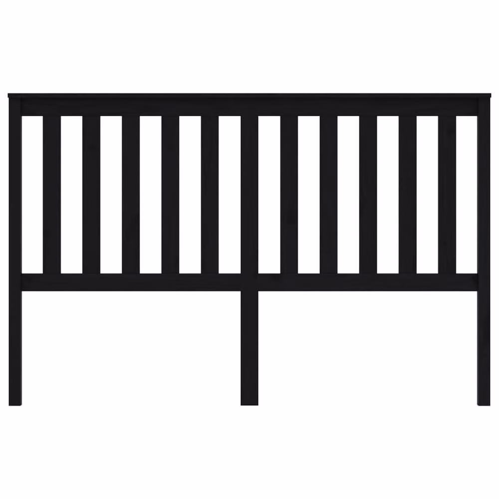 Berkfield Home Modern Black Solid Pine Wood Bed Headboard W: 166 cm, D: 6 cm, H: 101 cm – 3