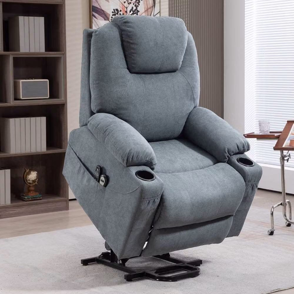 HOMCOM Riser and Recliner Chair with Vibration Massage and Heat in Dark Grey – 2