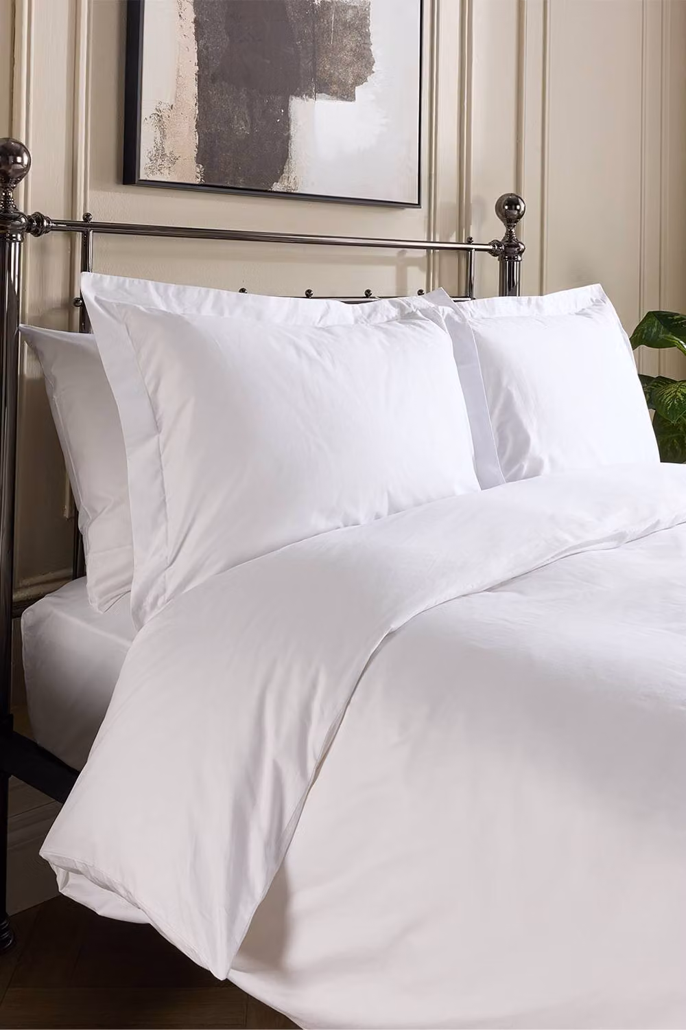 Hotel Pure Luxury White Cotton Percale Duvet Cover and Pillowcase Set, W: 140 cm, H: 200 cm – 2