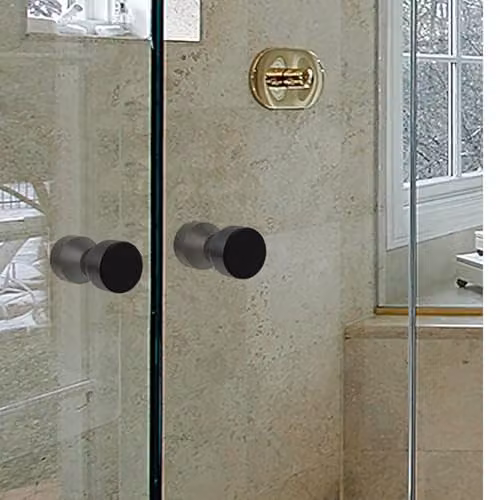 Nes Home Cone Black Aluminium Shower Door Knob Handle Set of 2 – 2