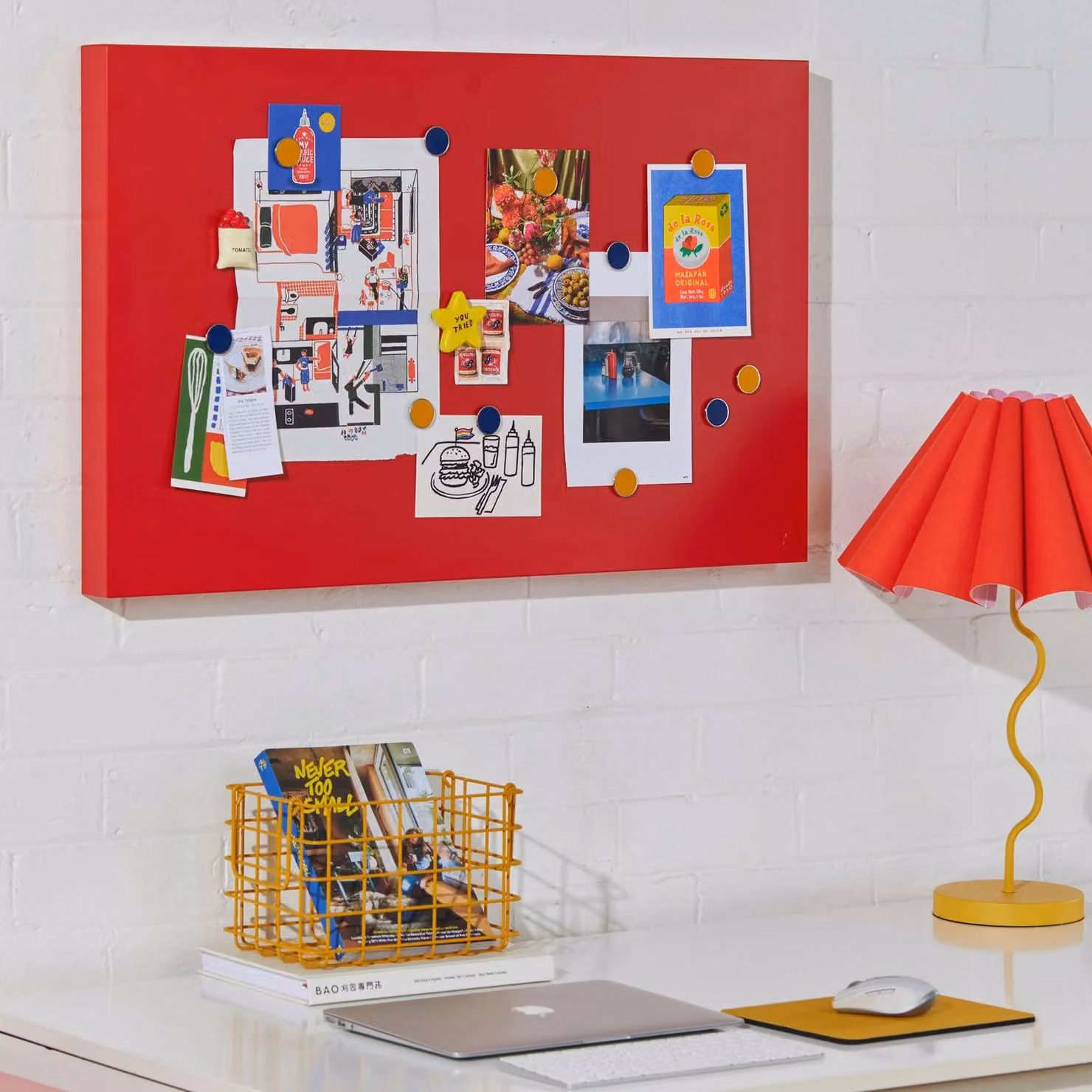 Mustard Made The Storyboard Wall Planner in Red Metal – 2
