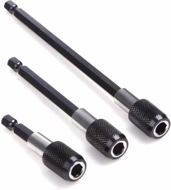FLAVORA 1/4 inch Hex Magnetic Screwdriver Bit Holder in Black and Silver, Stainless Steel, W: 10000 mm, H: 520 mm