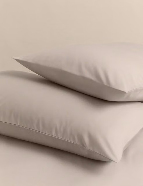 M&S 2 Pack Stay Cool Lyocell Rich Pillowcases in Beige