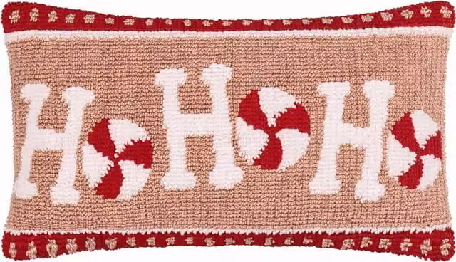 Candy Ho Ho Ho Tufted Rectangular Cushion Cover, Pink, Red and Multicolour, W: 50 cm, H: 30 cm