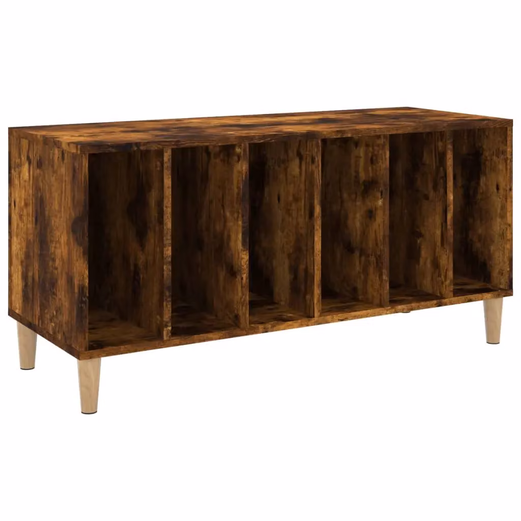 Berkfield Home Record Cabinet in Smoked Oak Brown, W/D/H: 100 x 38 x 48 cm – 2