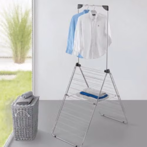 Metaltex Monsoon Foldable Laundry Dryer in Silver, H 183 x W 177 x D 63 cm – 2