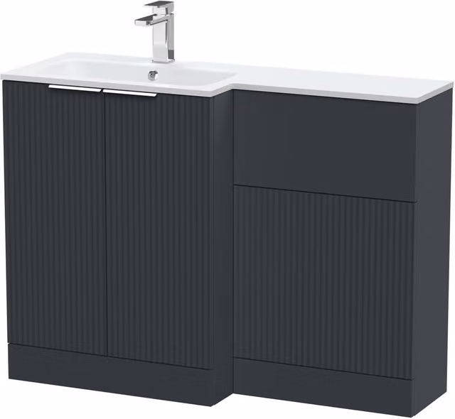 Balterley Tixall 2 Door Vanity WC Unit with Stone Basin, Dark Grey, W: 110 cm – 1