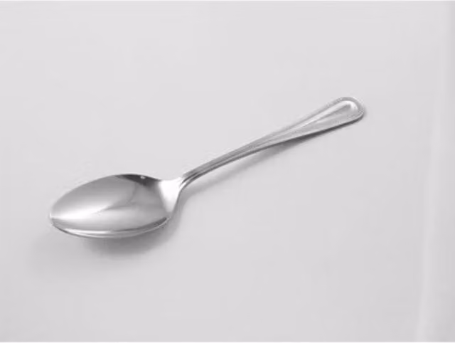 Orsina Polished Silver Stainless Steel Bead Dessert Teaspoon
