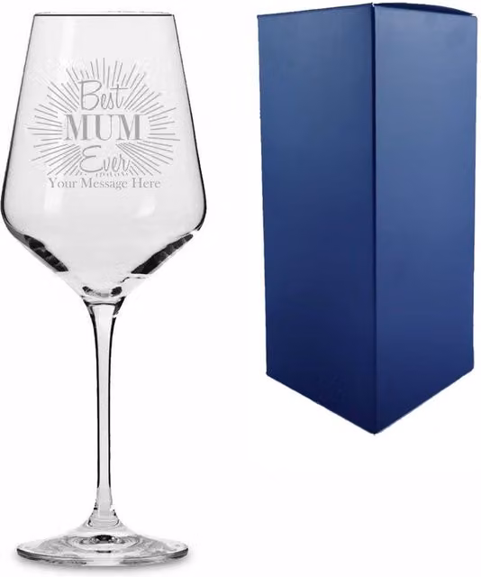 Uniqueful Personalised Best Mum Ever Infinity Wine Glass in Transparent Glass
