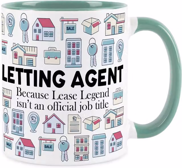 Purely Home Novelty Letting Agent Ceramic Mug in Turquoise