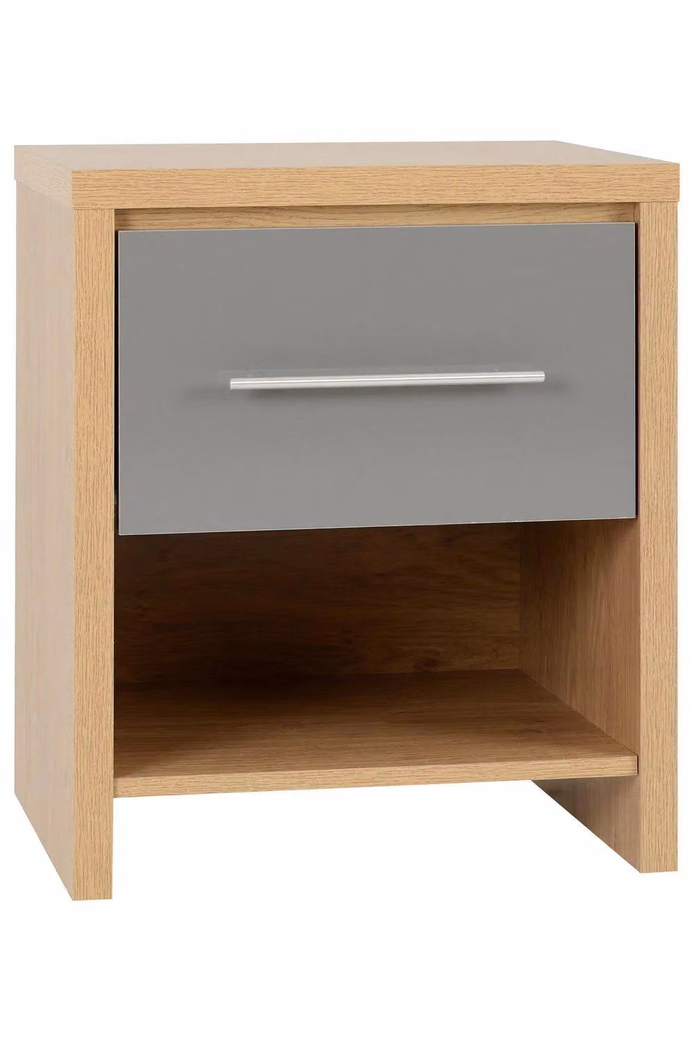 Seconique Seville Grey Gloss and Oak Effect 3 Piece Bedroom Furniture Set – 3