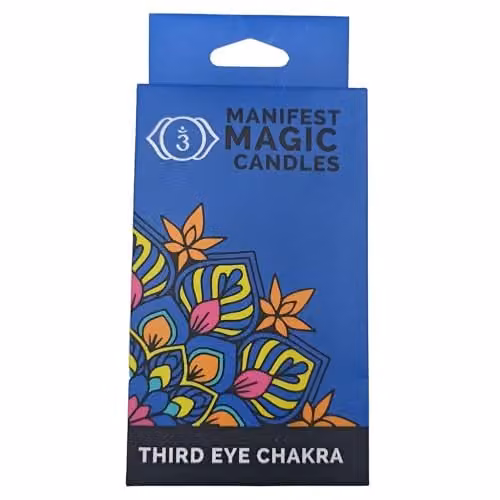 KDMD Manifest Magic Indigo Blue Third Eye Chakra Soy Wax Candles, Pack of 12 – 1