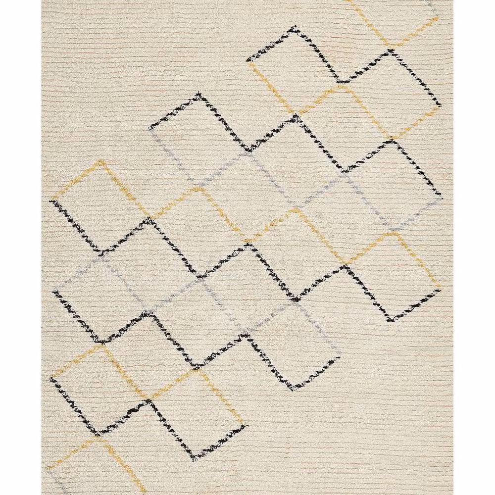 Wyld and Coco Beige Cotton Geometric Hand-Tufted Rectangular Area Rug W: 160 cm, L: 230 cm – 2