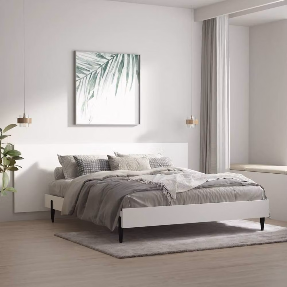 Berkfield Home White Engineered Wood Wall Headboard W: 240 cm, D: 1.5 cm, H: 80 cm – 1