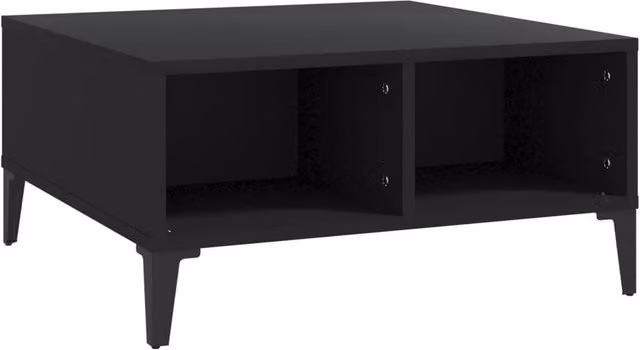 Berkfield Home Modern Black Square Coffee Table in Composite Wood W/D/H: 60 x 60 x 30 cm – 1